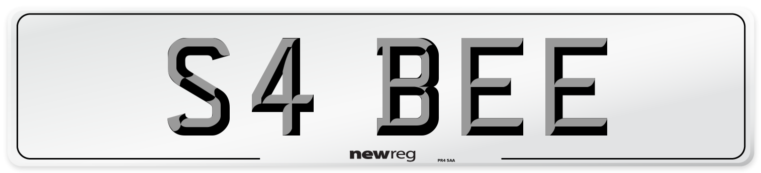 S4 BEE Number Plate from New Reg